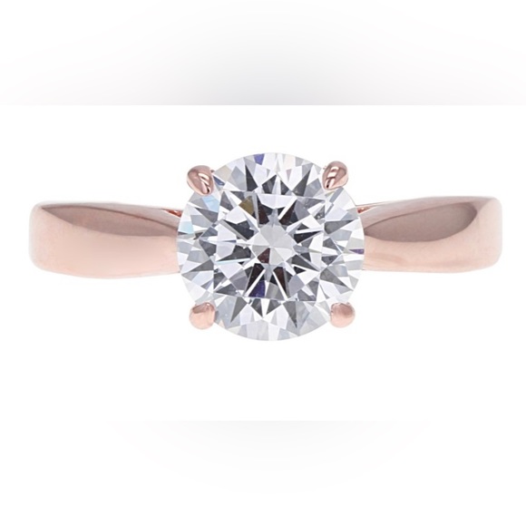 GORGEOUS 3.46ct Cubic Zirconia 18k Rose Gold Over Sterling Silver Ring - Picture 4 of 4